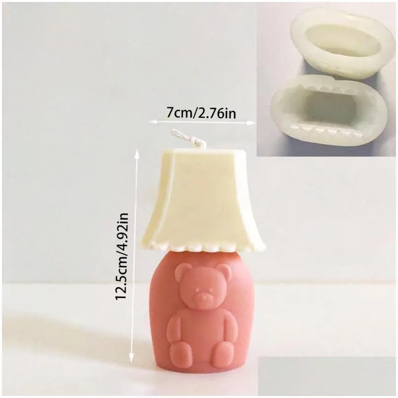 craft tools 1pc retro bear table lamp candle silicone mold split design making soap home decoration