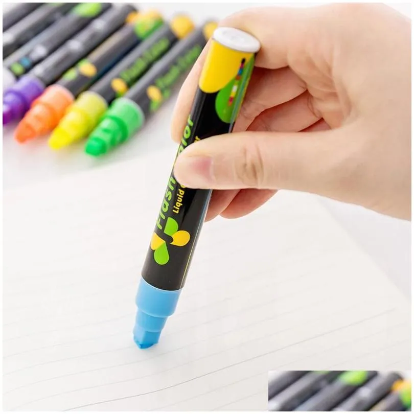 8pcs/ set liquid chalk marker 10mm flash colour pens highlighters for led writing board window glass graffiti painting