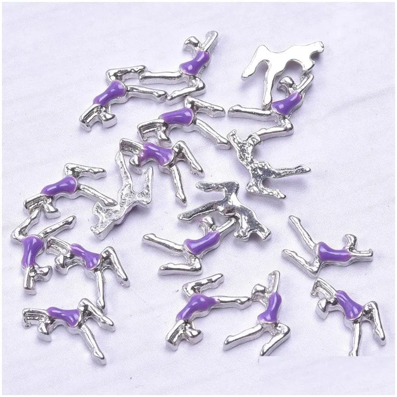 20pcs/lot ballet gymnastic girl charm floating locket charms fit for glass living magnetic memory lockets