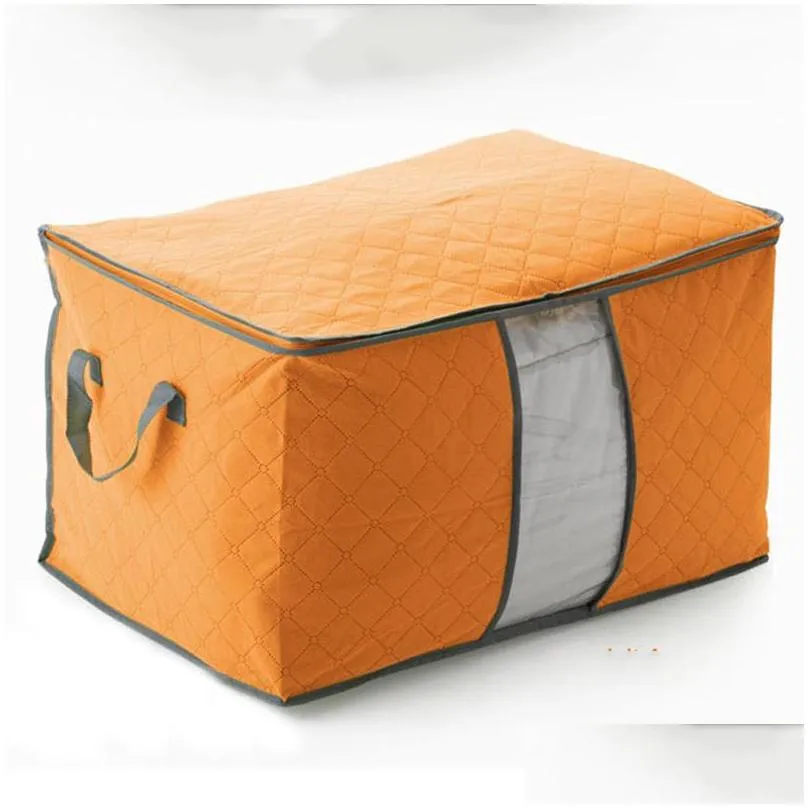 portable quilt storage bag non woven folding house room storage boxes clothing blanket pillow underbed bedding big organizer bags dbc