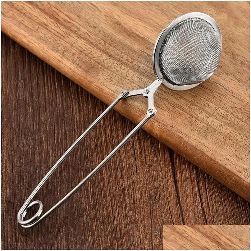 stainless steel tea infuser creative sphere mesh tea strainer coffee filter handle tea ball diffuser strainers kitchen tools vt1611