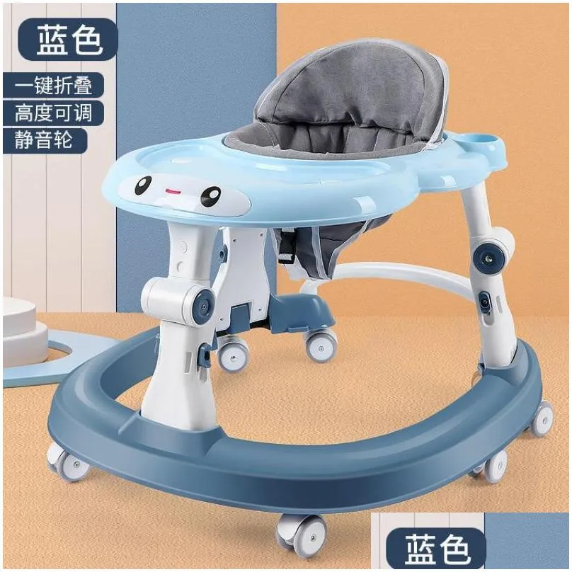 baby walker with 6 mute rotating wheels anti rollover multifunctional child walker seat walking aid assistant toy 976 d3