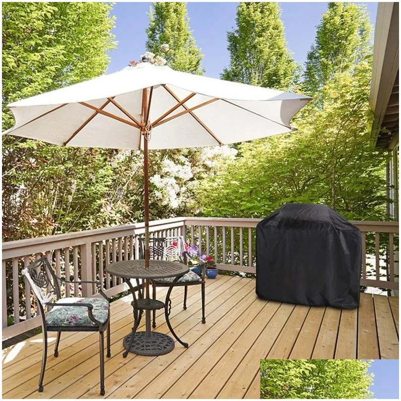 black waterproof bbq cover bbq accessories grill cover anti dust rain gas charcoal electric barbeque grill dbc vt0236