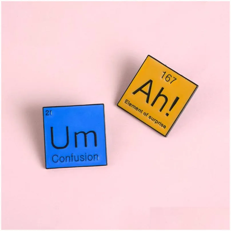 special periodic table brooch science enamel pins modal particle ah um funny badges bag clothes lapel pin gift for friends
