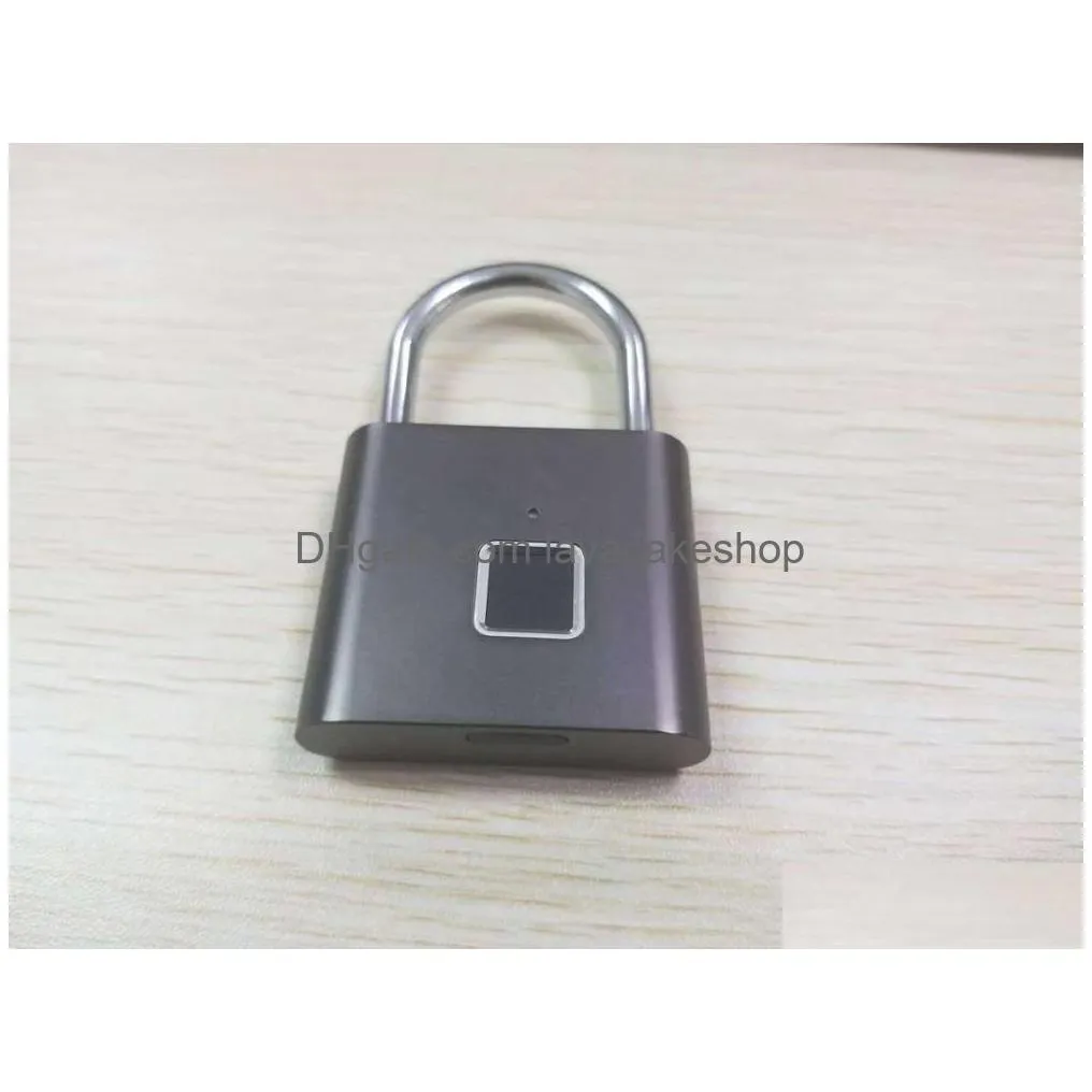 fingerprint lock digital door lock candado huella smart security keyless usb rechargeable padlock with self developing chip y200407