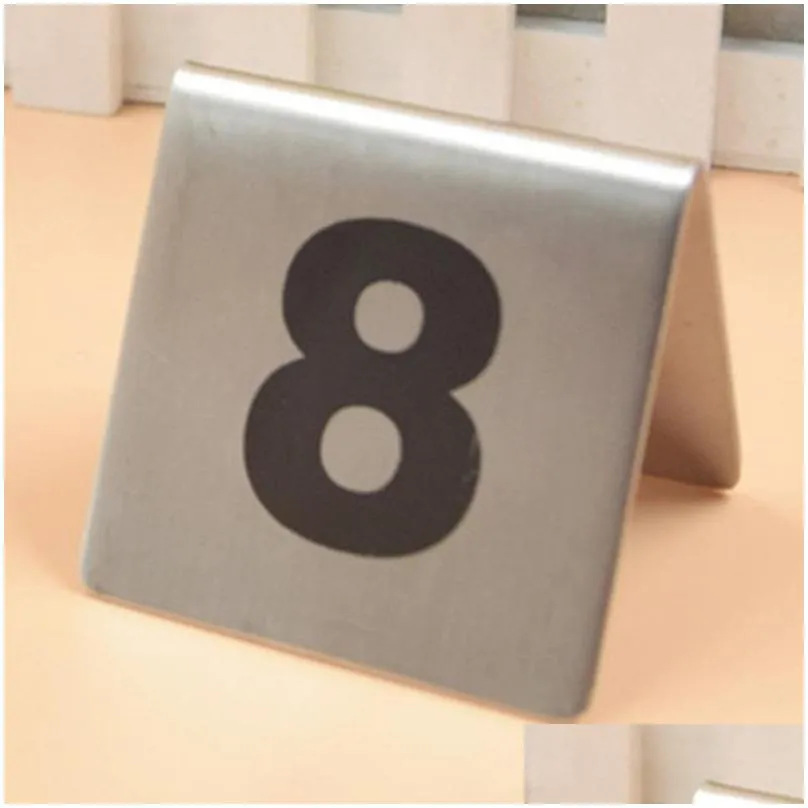 wholesale number 1100 stainless steel table numbers cards metal number signage table sign card restaurant el cafe bar tools dbc