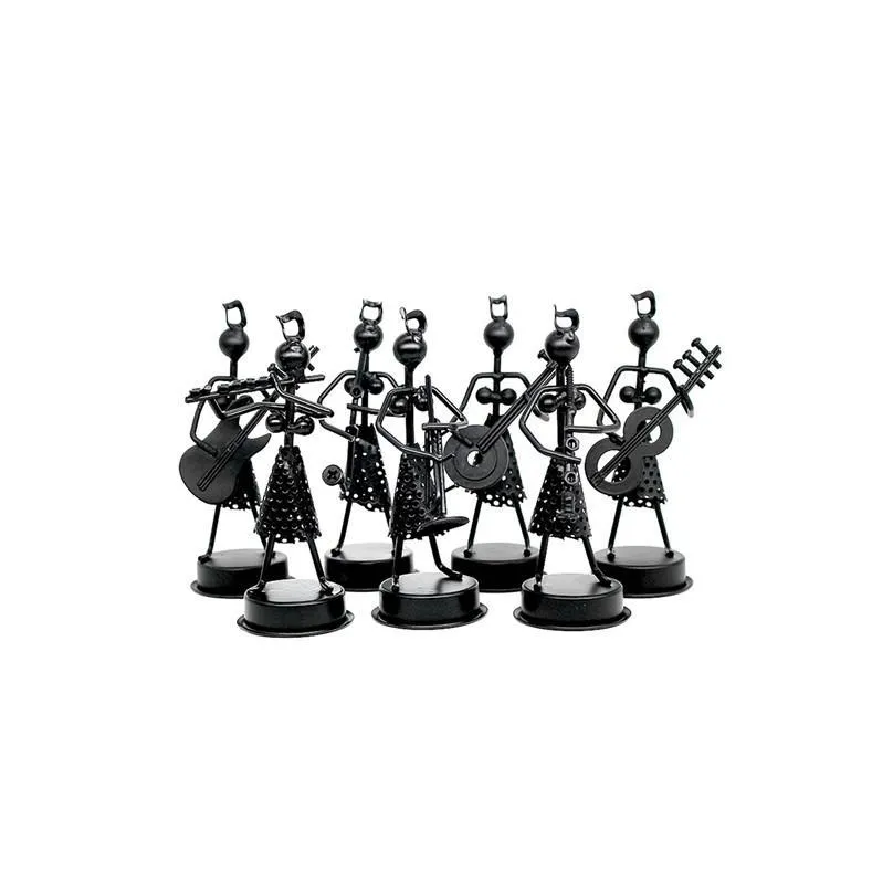1pc mini iron music band model miniature musicians figurines arts craft decorations party gift favor random design1