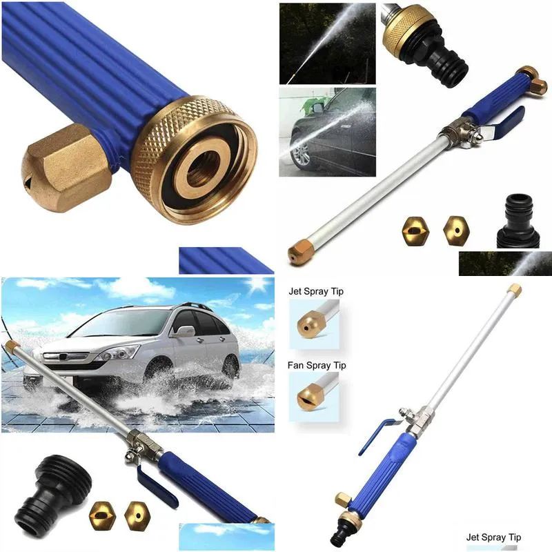 alloy wash tube hose car high pressure power water  washer spray nozzle gun with 2 spray tips cleaner watering lawn garden y200106