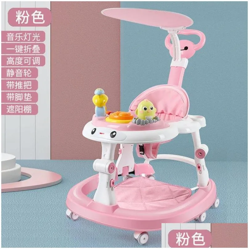 baby walker with 6 mute rotating wheels anti rollover multifunctional child walker seat walking aid assistant toy 976 d3