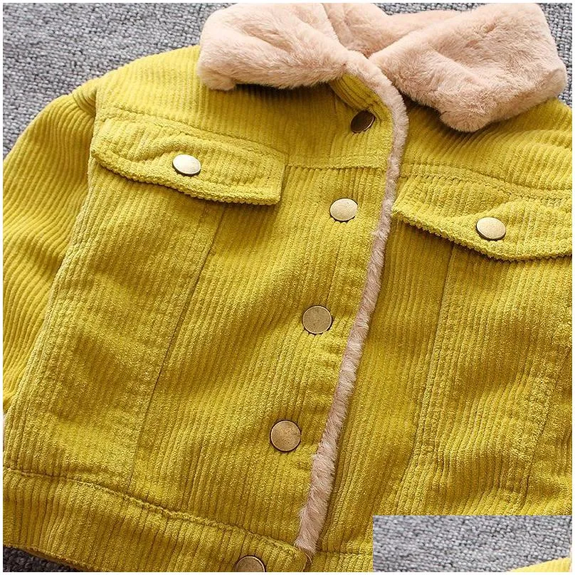 baby girls boys casual winter warm jacket for kids plush cotton coat children lapel outerwear 03 y toddler christmas clothes 795 v2