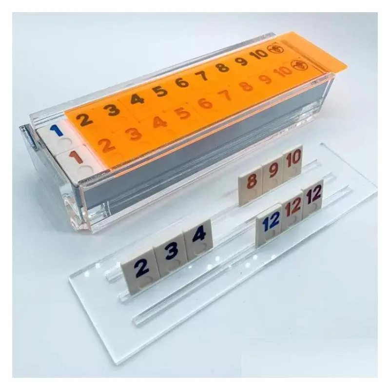 lucite board game set for all age person stylist gift brain booster game custom acrylic rummy q 100 sets wholsesalehy