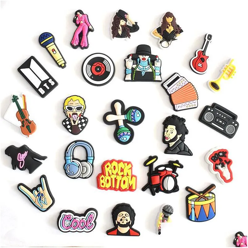 wholesale artist singer selena croc charms soft pvc shoe charm accessories for clog shoes kids gift