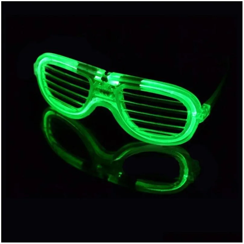 party masks wedding mask glasses entertainment funny tricks toy led flashing shutter glowing blind glass with battery 1371