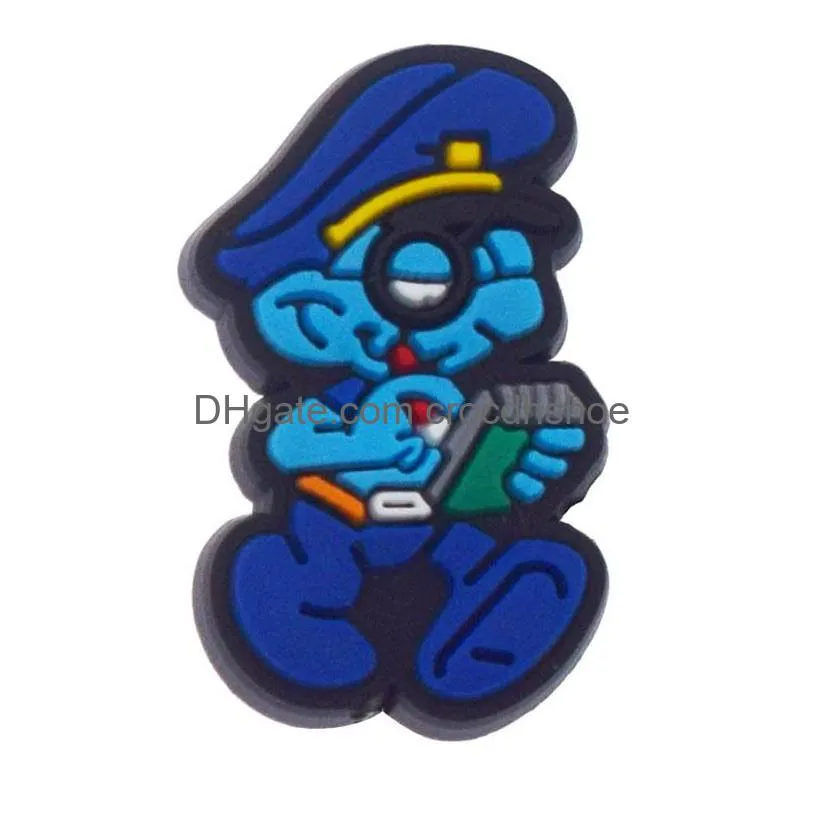 anime charms wholesale cute blue elf cartoon croc charms shoe accessories pvc decoration buckle soft rubber clog charms fast ship