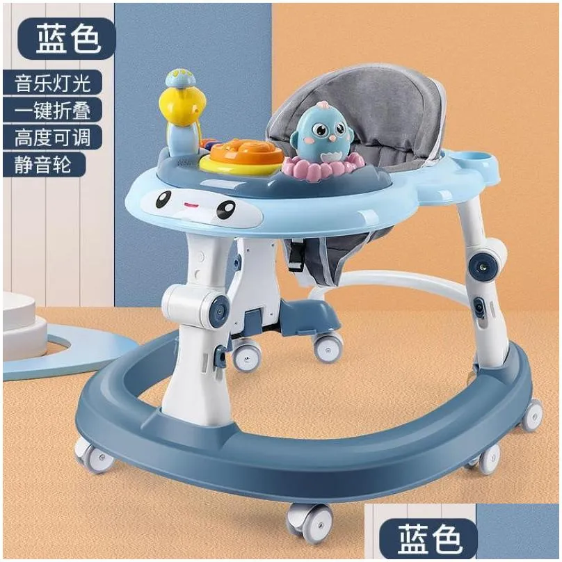 baby walker with 6 mute rotating wheels anti rollover multifunctional child walker seat walking aid assistant toy 976 d3