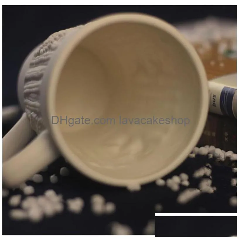 christmas mugs 3d amimal couples cups with lid cute milu deer coffee cup milk cups snow ceramic mug breakfast cup creative y200106