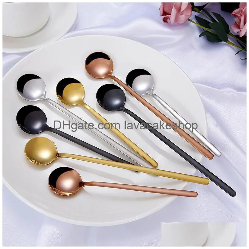 spoons oxidationresisting steel mixing spoon exquisite dessert spoons portable titanium plating heat resistant with different styles 4 38jl