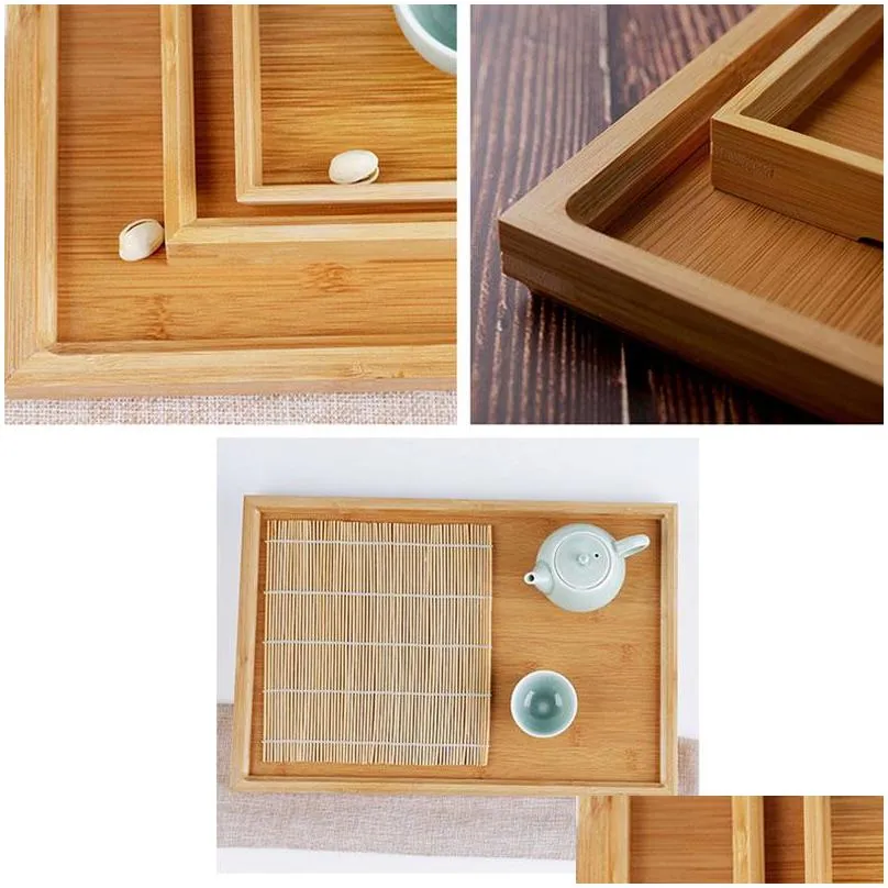 household rectangle bamboo wood tea trays nature wood delicate kitchen bread cake dishes multi size tea food snack plates vt1607 t03