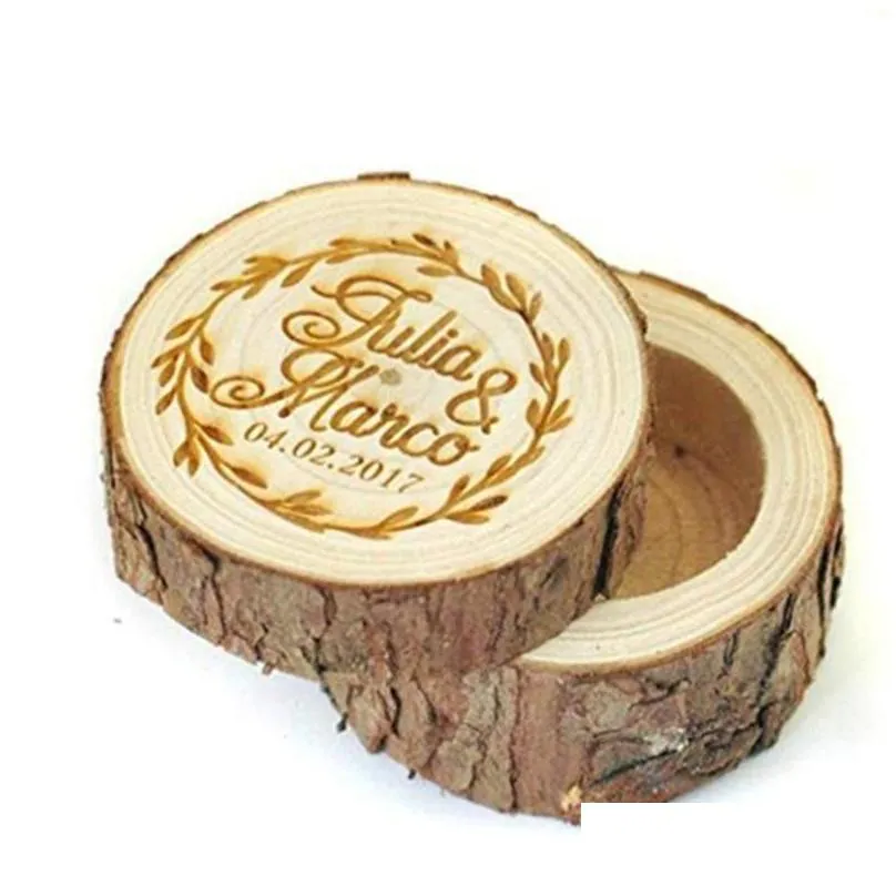 custom rustic wooden wedding ring bearer box vintage wood ring box holder country wedding decoration favors