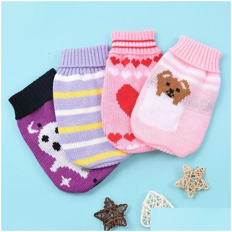 cat costumes 2022 winter cartoon dog clothes warm puppy sweater for small pet clothing coat knitting crochet xs3xl ropa perro