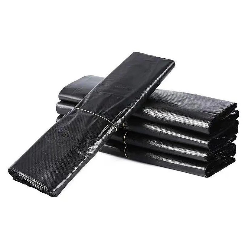 thickened trash bags supermarket shopping bags portable household black trash bag disposable vestshape plastic garbage bags vtky2067