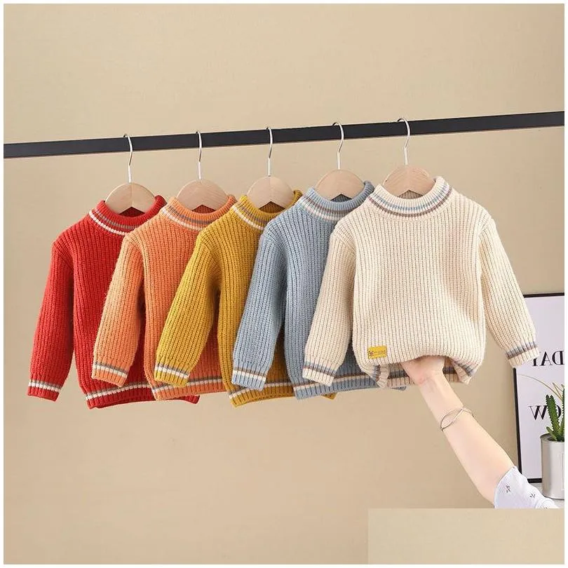 philology pure color fall winter boy girl kid thick crew neck shirts solid long sleeve pullover sweater lj201130 84 z2