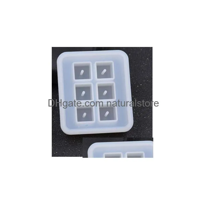new transparent rectangle silicone bead mould square ball 6 holes diy jewelry mold resin molds for jewelry