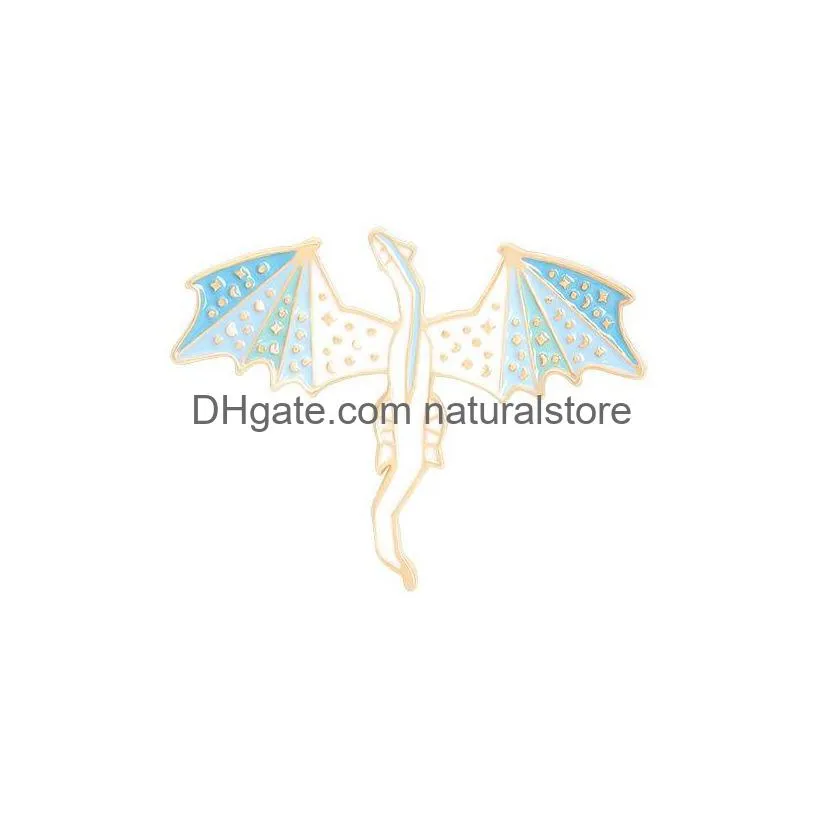cute pterosaur enamel brooches pin for women girl fashion jewelry accessories metal vintage brooches pins badge wholesale gift