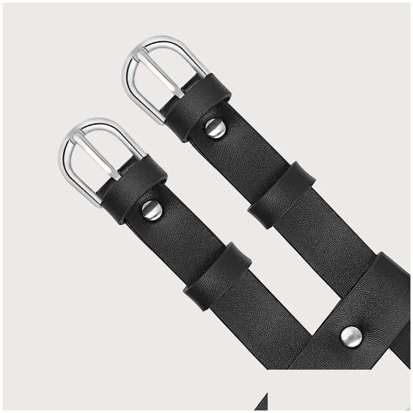 belts women leather harness belt strap girdle sexy lady handmade decorative shirt dress smooth buckle vest for femalebelts emel22