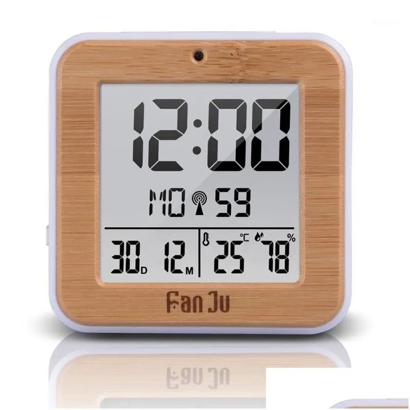 other clocks accessories fanju fj3533 lcd digital alarm clock with indoor temperature dual battery operated snooze date1