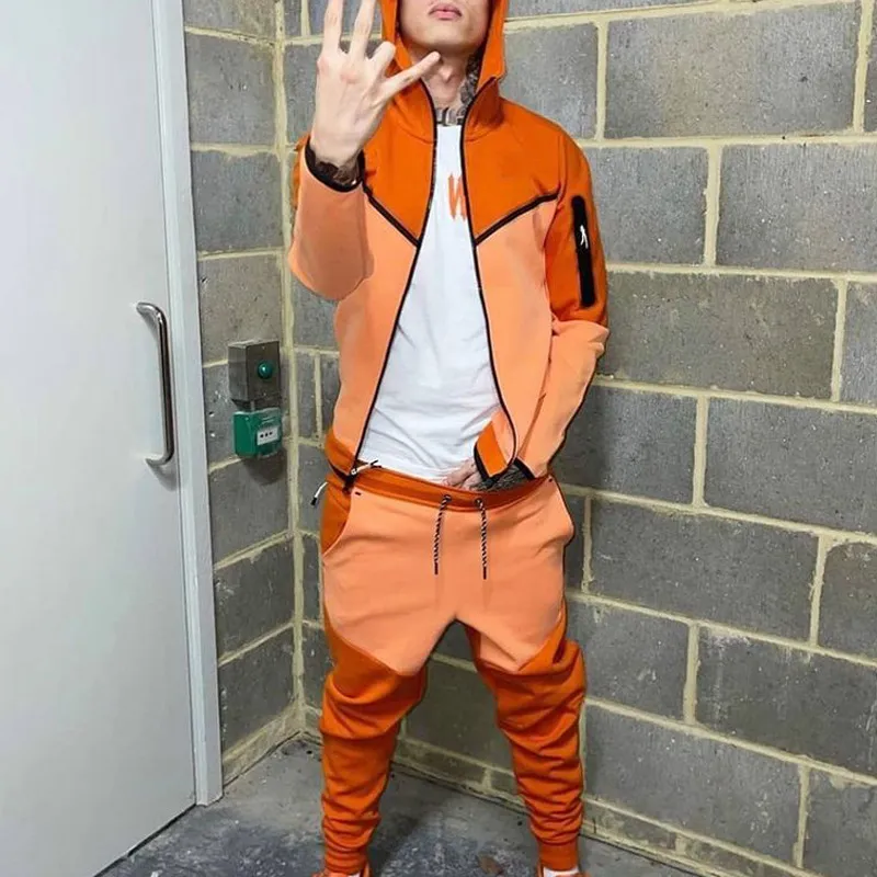 2023 New Tracksuit Brand LOGO Print Men Set Spring Autumn Sportswear Sports Suit Casual Sweatsuit Hoodie&Pants Male Jogging Clothing