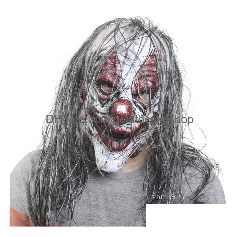 funny clown face dance cosplay mask latex party maskcostumes props halloween terror mask men scary maskszc524