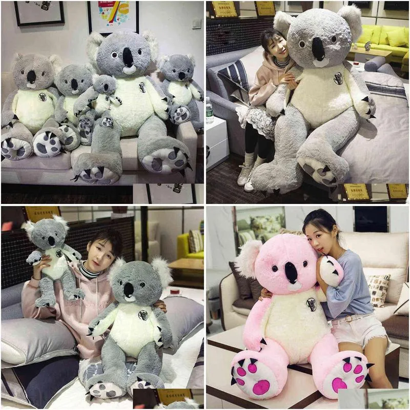 10080cm big  australia koala plush toy soft stuffed bear doll toys kids juguetes for girls birthday gift 220119