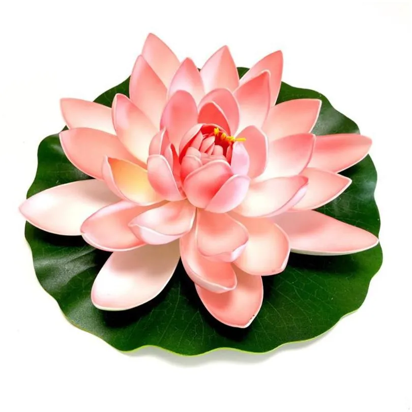 1pcs artificial floating lotus for aquarium fish tank pond water lily lotus artificial flowers home garden fountain decoration