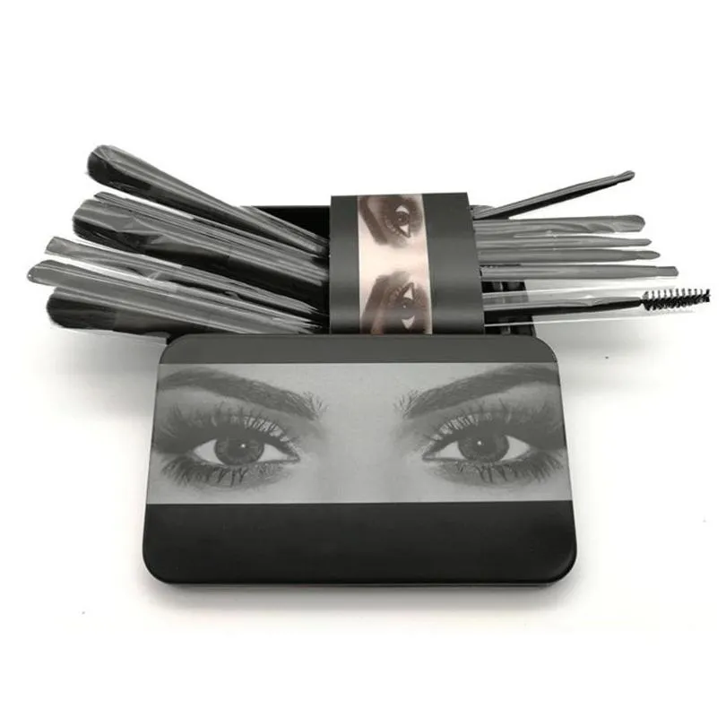 makeup brushes 12 set iron box combination loose powder blush eye shadow brush beauty tools