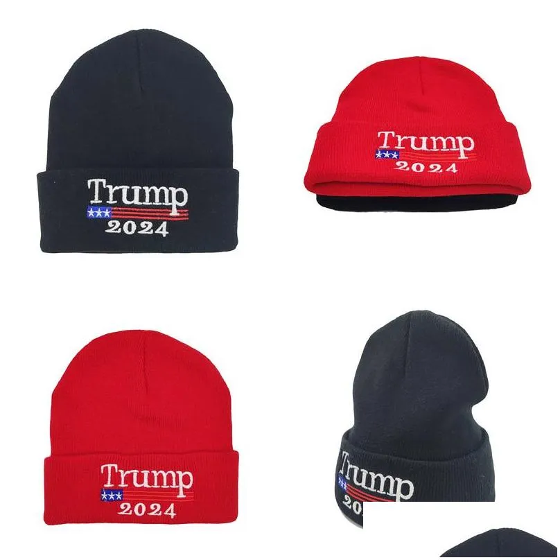 2024 trump knitted woolen hat american campaign mens and womens cold warm hats