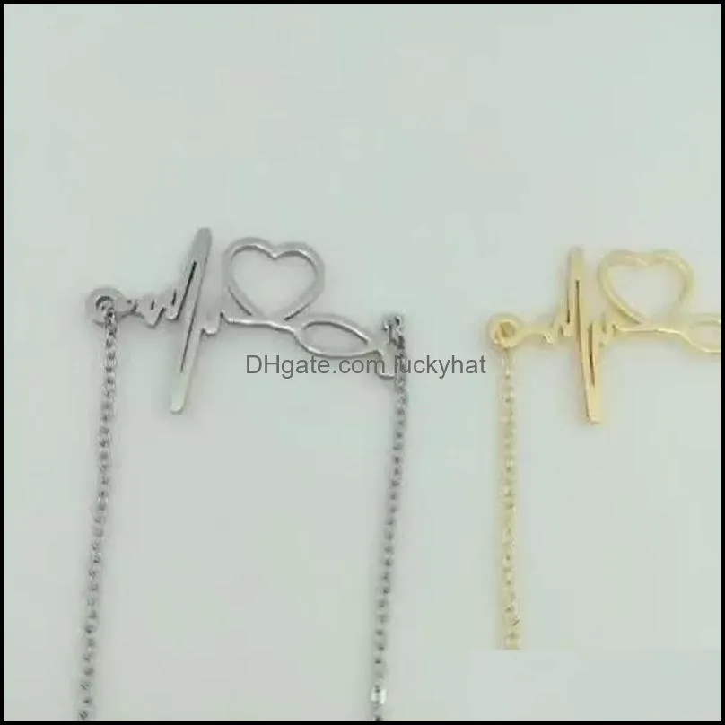hot alloy chain and stainless steel pendant fashion necklace 2020 trendy heart necklace for women ecg pendant necklace