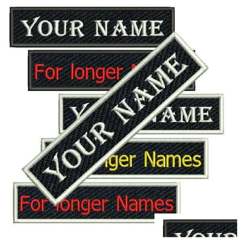 cool custom name tag embroidered sew or iron on clothing and hats any fonts sizes and color are available