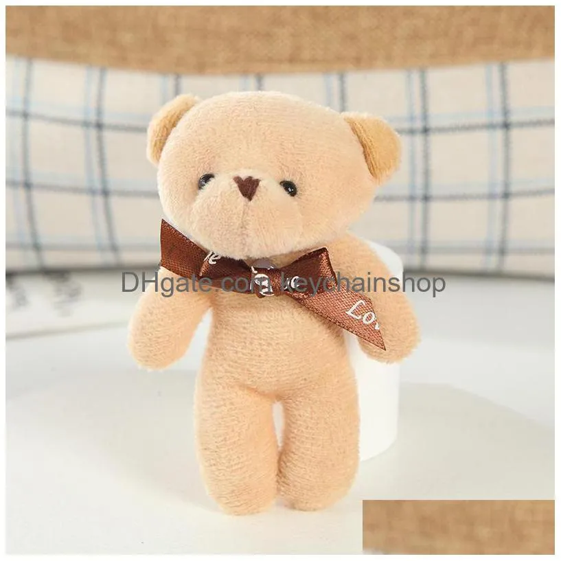 animal bear pendant key chains rings plush doll toy 12cm cute cartoon keychains charms bag jewelry keyrings accessories birthday gifts fashion wedding party