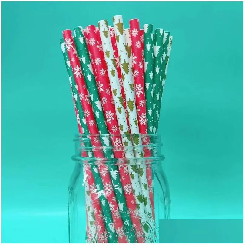 100pcs christmas paper straws gold straws xmas decoration party straws for drinks baby shower halloween wedding birthday fy5587 923