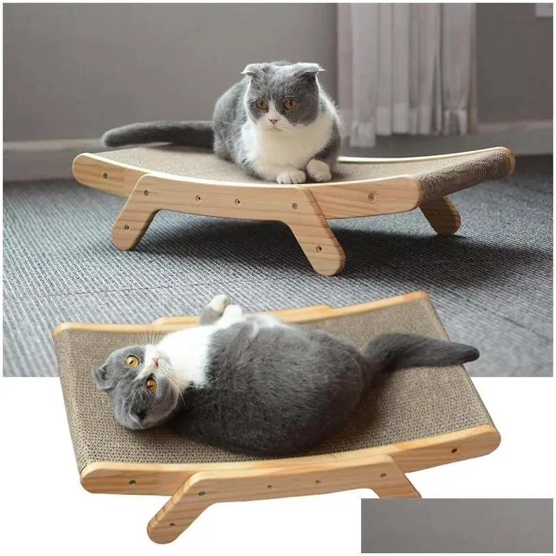 wooden cat scratcher scraper detachable lounge bed 3 in 1 scratching post for cats training grinding claw toys cat scratch board