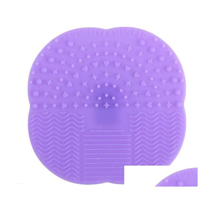 hot silicone makeup brush cosmetic brush cleaner cleaning scrubber board mat washing tools pad hand tool