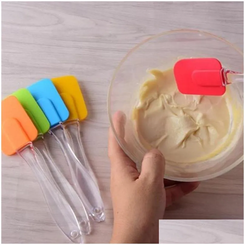 silicone spatula baking scraper tools cream butter spatulas cooking cake brushes 5 colors household kitchen utensils pastry tool