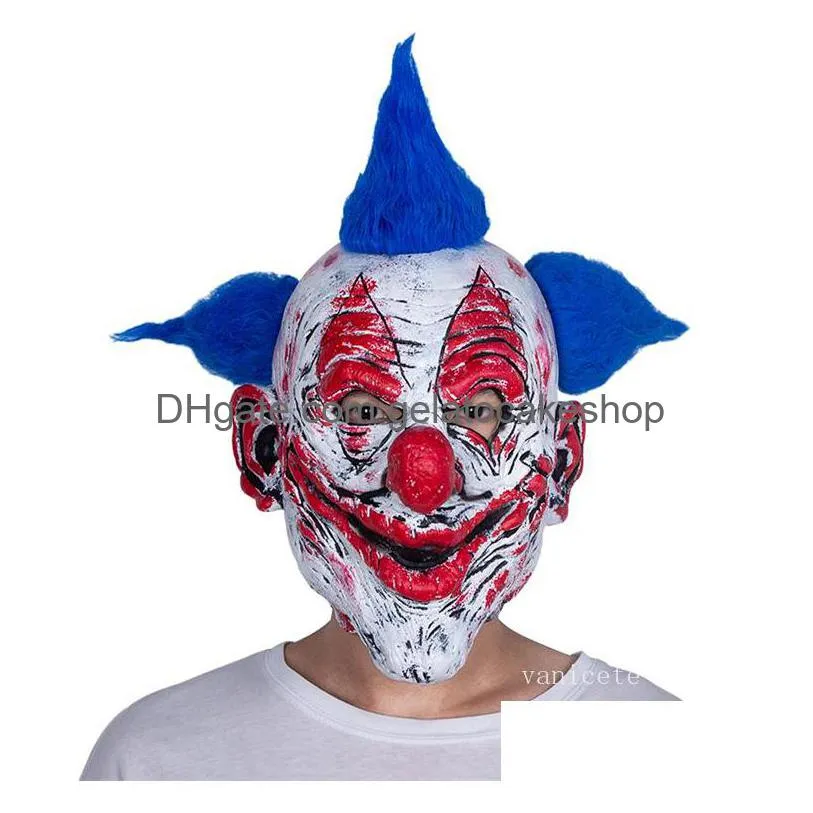 funny clown face dance cosplay mask latex party maskcostumes props halloween terror mask men scary maskszc524