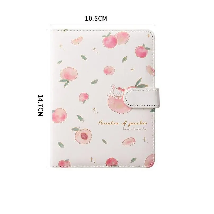 cute pu leather peaches schedule notebooks diary weekly planner notebook school office supplies kawaii stationery