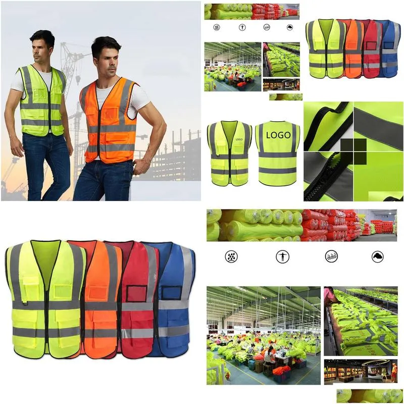 high visibility working safety construction warning reflective traffic work vest green reflect safe clothing mens vests