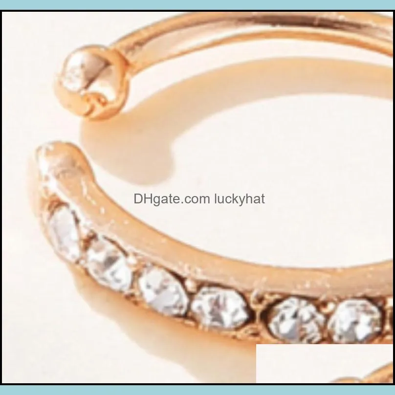 1pc tiny ear cuff dainty conch huggie cz non pierced diamond nose ring fashion jewelry women gift 1158 t2