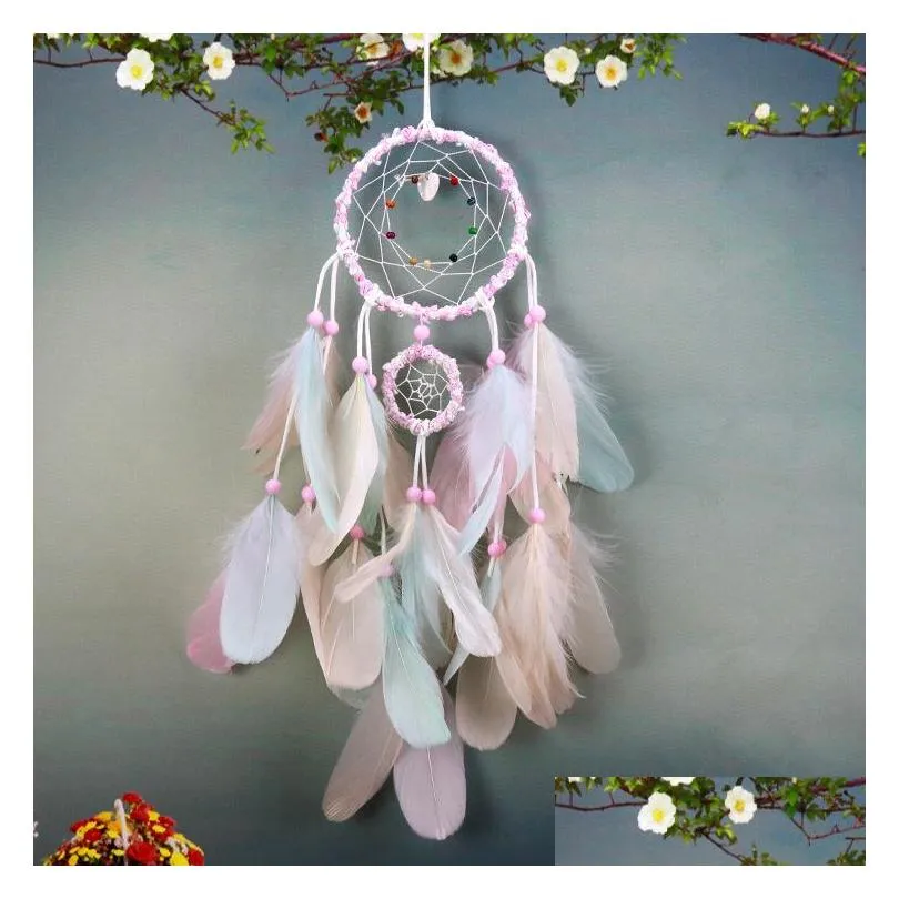 colorful handmade dream catcher feathers car home wall hanging decoration ornament gift wind chime craft decor supplies 