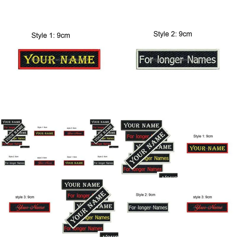 cool custom name tag embroidered sew or iron on clothing and hats any fonts sizes and color are available