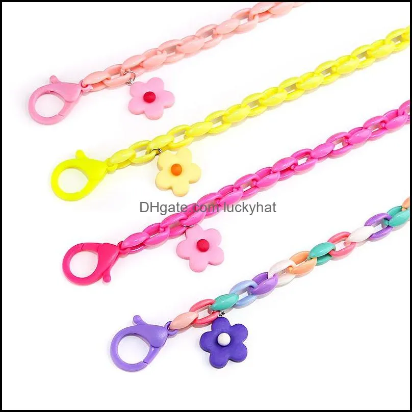 custom eyeglasses chains fashion acrylic eyeglasses chain for children antilost flower charm face mask sunglasses reading glasses lanyard holder